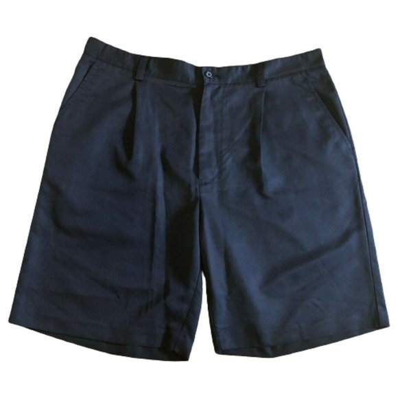 Mens Izod Golf Pleated 100% Polyester Khaki Shorts - Picture 1 of 3